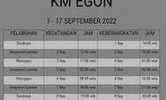 Jadwal KM Egon Tanggal 16 dan 17 September 2025